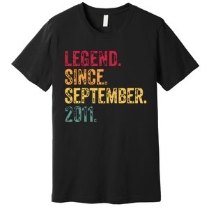 11 Years Old Legend Since September 2011 11th Birthday Gift Premium T-Shirt