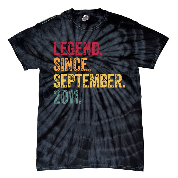 11 Years Old Legend Since September 2011 11th Birthday Gift Tie-Dye T-Shirt