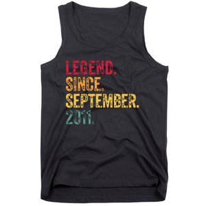 11 Years Old Legend Since September 2011 11th Birthday Gift Tank Top