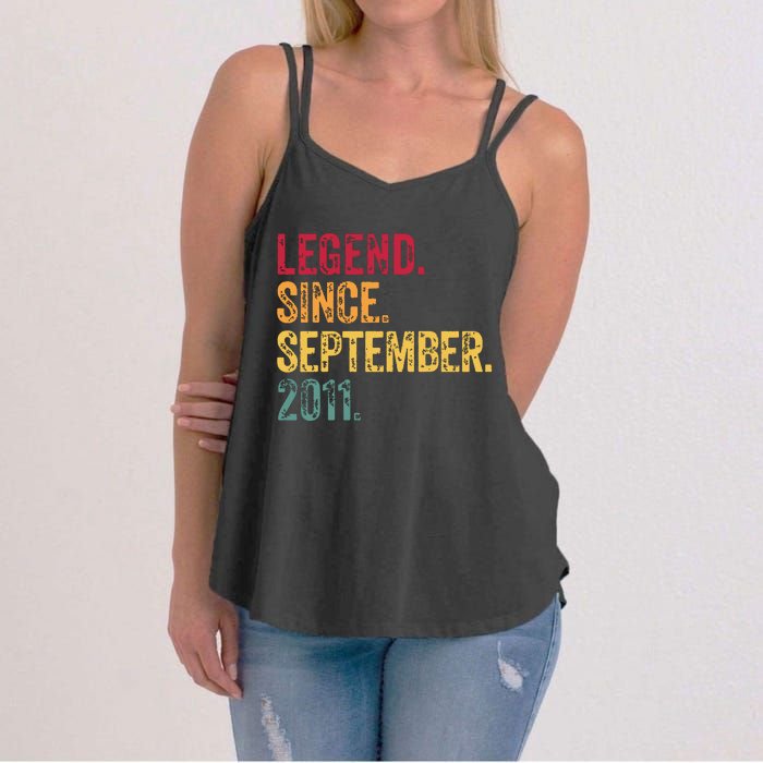 11 Years Old Legend Since September 2011 11th Birthday Gift Women's Strappy Tank