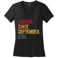 11 Years Old Legend Since September 2011 11th Birthday Gift Women's V-Neck T-Shirt