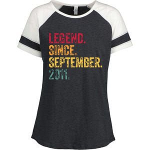 11 Years Old Legend Since September 2011 11th Birthday Gift Enza Ladies Jersey Colorblock Tee