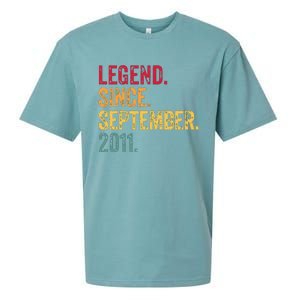 11 Years Old Legend Since September 2011 11th Birthday Gift Sueded Cloud Jersey T-Shirt