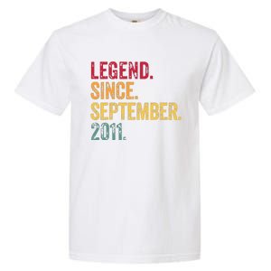 11 Years Old Legend Since September 2011 11th Birthday Gift Garment-Dyed Heavyweight T-Shirt