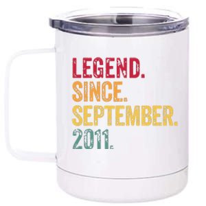 11 Years Old Legend Since September 2011 11th Birthday Gift 12 oz Stainless Steel Tumbler Cup