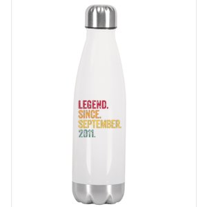 11 Years Old Legend Since September 2011 11th Birthday Gift Stainless Steel Insulated Water Bottle