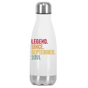 11 Years Old Legend Since September 2011 11th Birthday Gift Stainless Steel Insulated Water Bottle