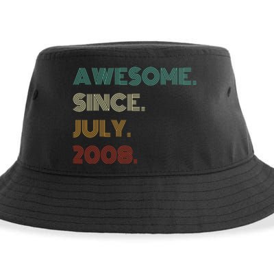 16 Years Old Awesome Since July 2008 16th Birthday Sustainable Bucket Hat