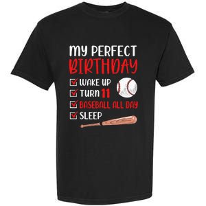 11 Year Old Baseball Birthday Party 11th Boy Eleven Player Garment-Dyed Heavyweight T-Shirt