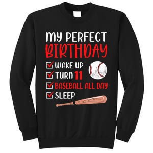 11 Year Old Baseball Birthday Party 11th Boy Eleven Player Sweatshirt