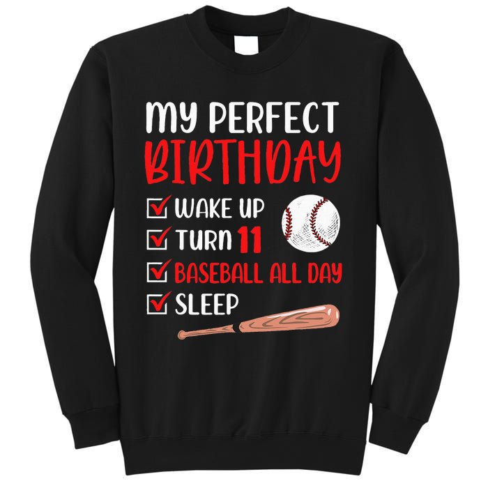 11 Year Old Baseball Birthday Party 11th Boy Eleven Player Sweatshirt