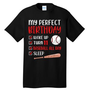 11 Year Old Baseball Birthday Party 11th Boy Eleven Player Tall T-Shirt