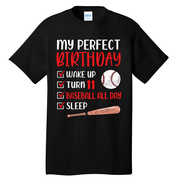 11 Year Old Baseball Birthday Party 11th Boy Eleven Player Tall T-Shirt