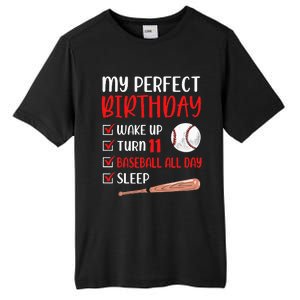 11 Year Old Baseball Birthday Party 11th Boy Eleven Player Tall Fusion ChromaSoft Performance T-Shirt