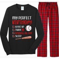 11 Year Old Baseball Birthday Party 11th Boy Eleven Player Long Sleeve Pajama Set