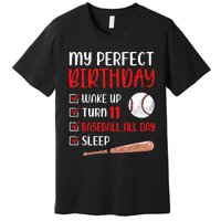 11 Year Old Baseball Birthday Party 11th Boy Eleven Player Premium T-Shirt