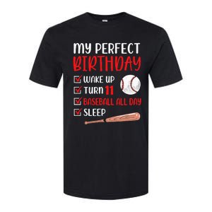 11 Year Old Baseball Birthday Party 11th Boy Eleven Player Softstyle CVC T-Shirt