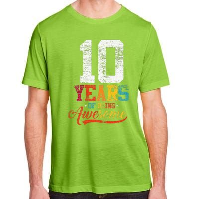 10 Years Of Being Awesome Gifts 10 Years Old 10th Birthday Adult ChromaSoft Performance T-Shirt