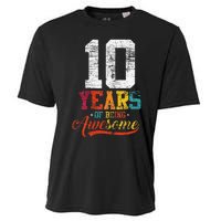 10 Years Of Being Awesome Gifts 10 Years Old 10th Birthday Cooling Performance Crew T-Shirt