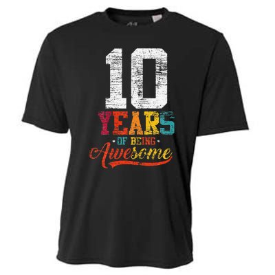 10 Years Of Being Awesome Gifts 10 Years Old 10th Birthday Cooling Performance Crew T-Shirt