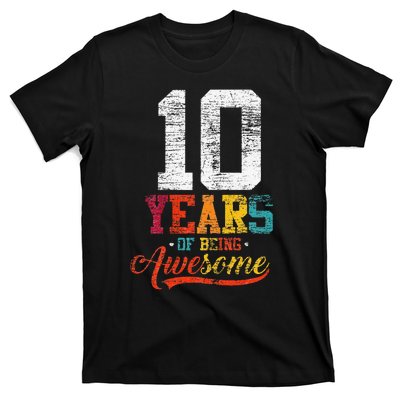 10 Years Of Being Awesome Gifts 10 Years Old 10th Birthday T-Shirt