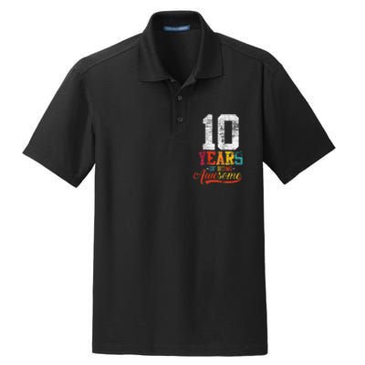 10 Years Of Being Awesome Gifts 10 Years Old 10th Birthday Dry Zone Grid Polo