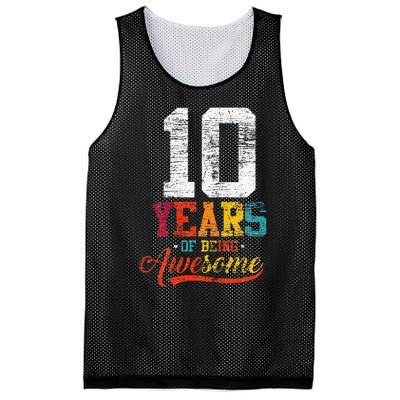 10 Years Of Being Awesome Gifts 10 Years Old 10th Birthday Mesh Reversible Basketball Jersey Tank