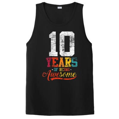 10 Years Of Being Awesome Gifts 10 Years Old 10th Birthday PosiCharge Competitor Tank