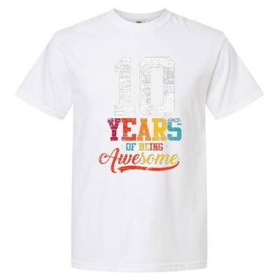 10 Years Of Being Awesome Gifts 10 Years Old 10th Birthday Garment-Dyed Heavyweight T-Shirt