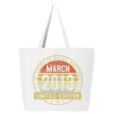 10 Years Old Gifts Vintage March 2013 10th Birthday Gift 25L Jumbo Tote