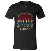 17 Year Old Gifts Vintage 2008 Limited Edition 17th Birthday V-Neck T-Shirt