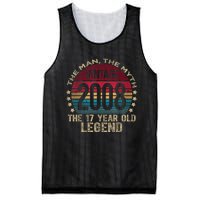 17 Year Old Gifts Vintage 2008 Limited Edition 17th Birthday Mesh Reversible Basketball Jersey Tank