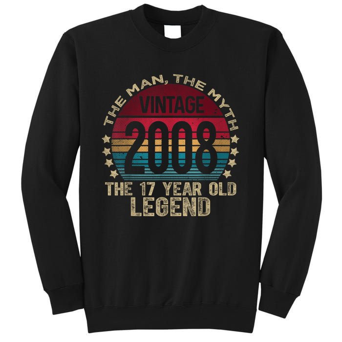 17 Year Old Gifts Vintage 2008 Limited Edition 17th Birthday Tall Sweatshirt