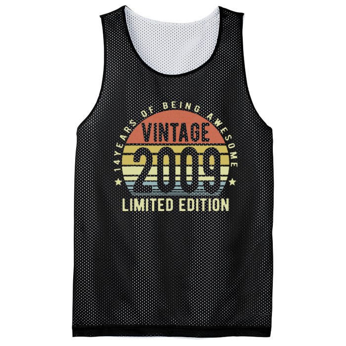 14 Year Old Gifts Vintage 2009 Limited Edition 14th Birthday Mesh Reversible Basketball Jersey Tank