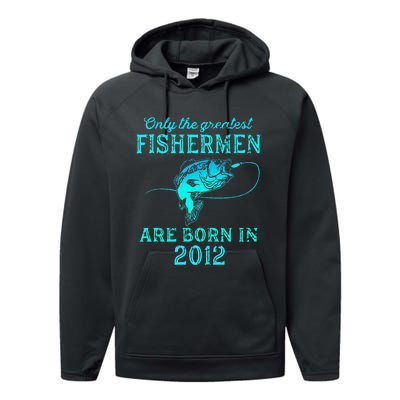 11 Years Old Fisherman Born In 2012 11th Birthday Performance Fleece Hoodie