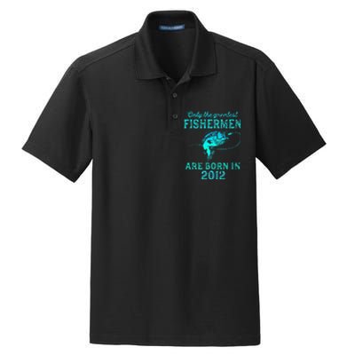 11 Years Old Fisherman Born In 2012 11th Birthday Dry Zone Grid Polo