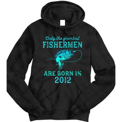 11 Years Old Fisherman Born In 2012 11th Birthday Tie Dye Hoodie