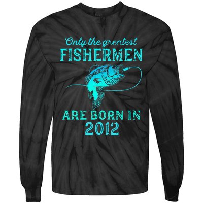 11 Years Old Fisherman Born In 2012 11th Birthday Tie-Dye Long Sleeve Shirt