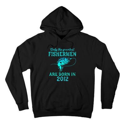 11 Years Old Fisherman Born In 2012 11th Birthday Tall Hoodie