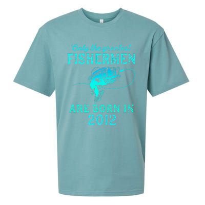 11 Years Old Fisherman Born In 2012 11th Birthday Sueded Cloud Jersey T-Shirt