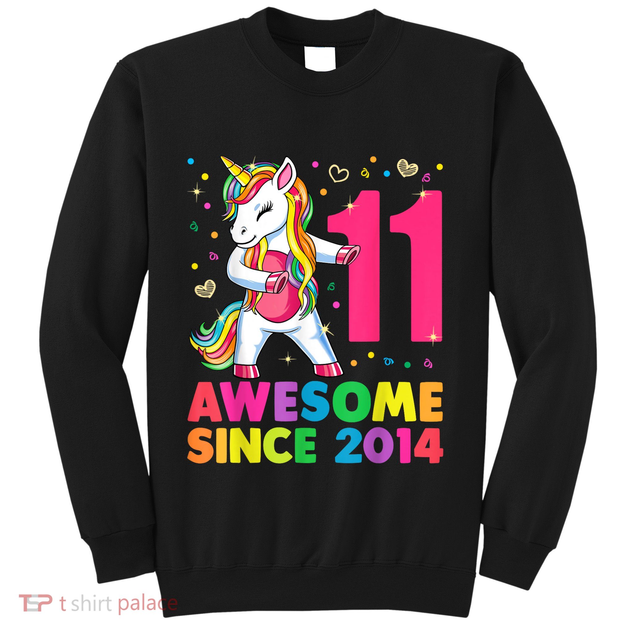 11 Years Old Unicorn Flossing 11th Birthday Gift Party Sweatshirt