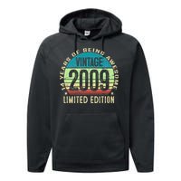 14 Year Old Giftss N Vintage 2009 14th Birthday Performance Fleece Hoodie