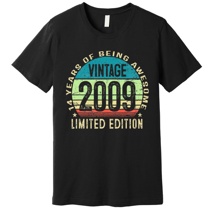 14 Year Old Giftss N Vintage 2009 14th Birthday Premium T-Shirt