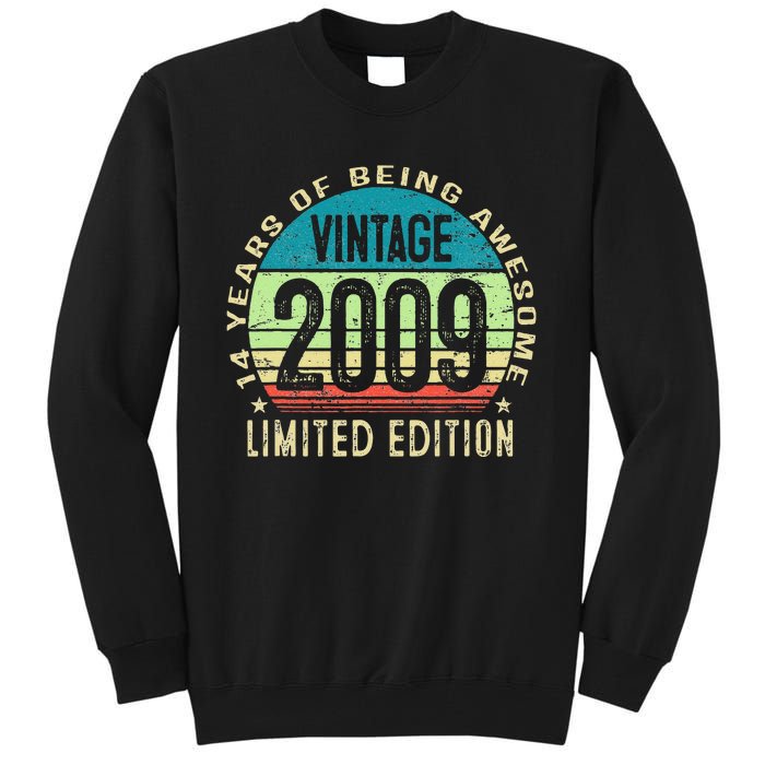 14 Year Old Giftss N Vintage 2009 14th Birthday Tall Sweatshirt