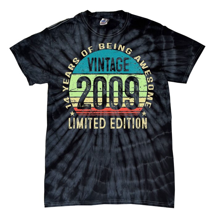 14 Year Old Giftss N Vintage 2009 14th Birthday Tie-Dye T-Shirt