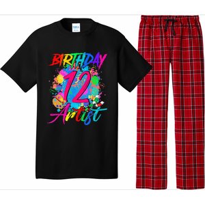 12 Years Old 12th Birthday Art Painting Bday Party Artist Pajama Set