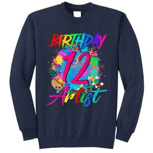 12 Years Old 12th Birthday Art Painting Bday Party Artist Sweatshirt