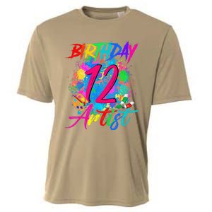 12 Years Old 12th Birthday Art Painting Bday Party Artist Cooling Performance Crew T-Shirt