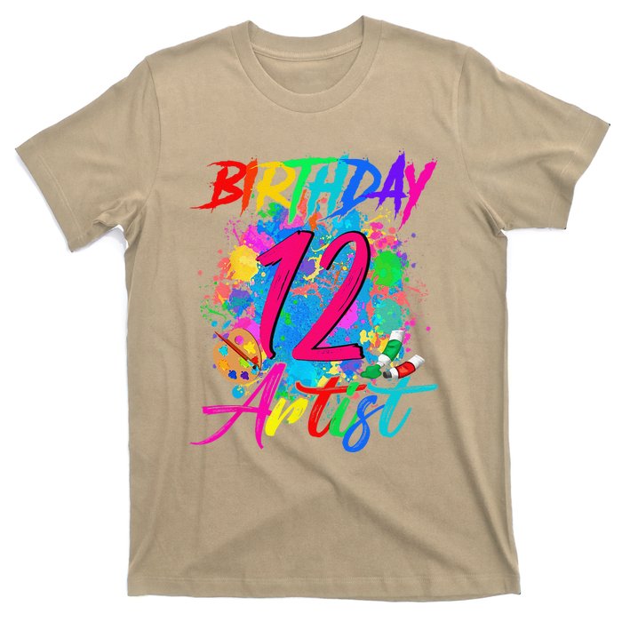 12 Years Old 12th Birthday Art Painting Bday Party Artist T-Shirt