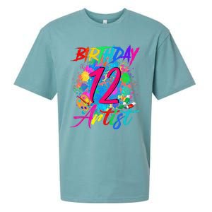 12 Years Old 12th Birthday Art Painting Bday Party Artist Sueded Cloud Jersey T-Shirt